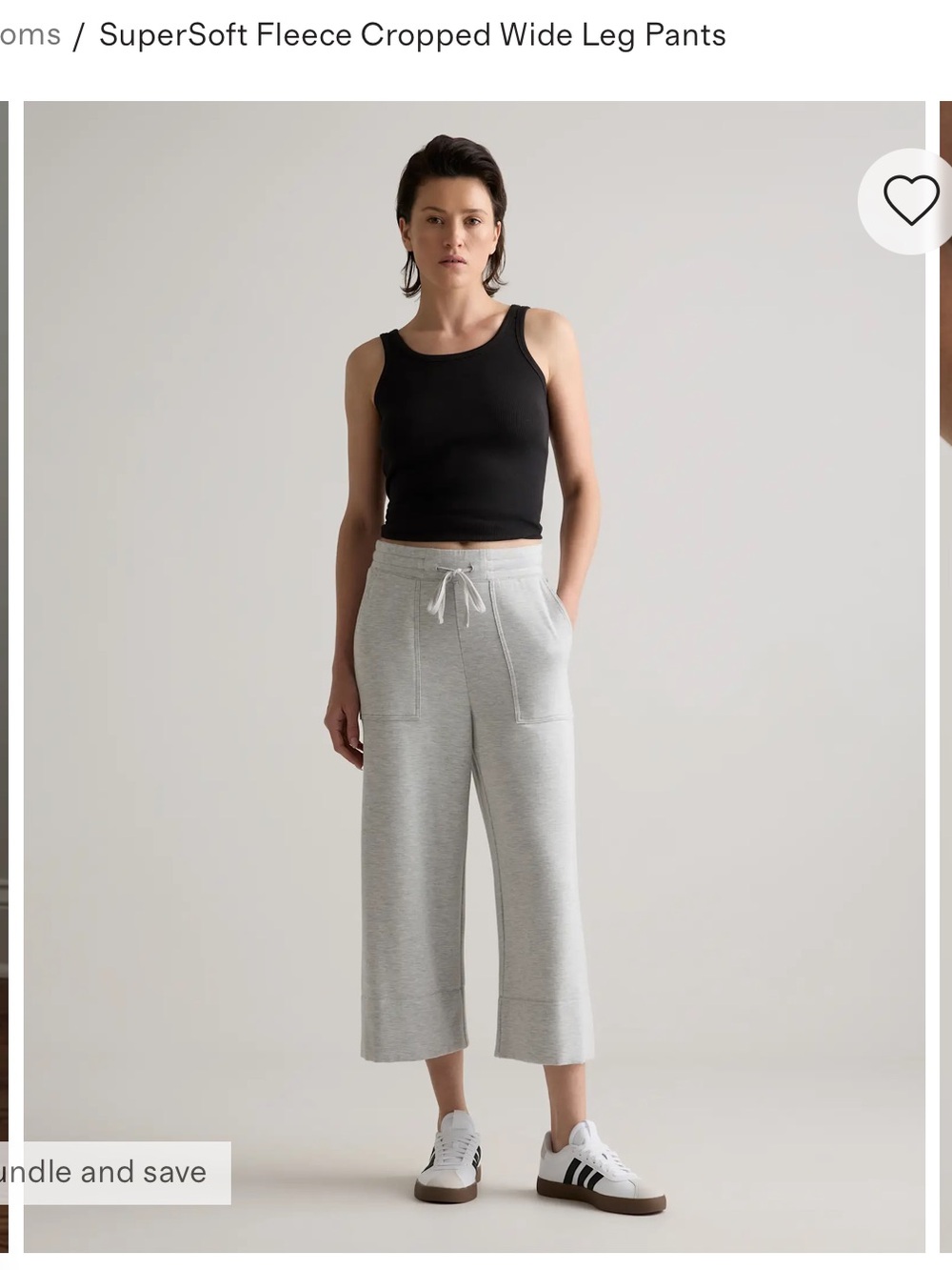 Quince Light Gray Cropped Wide-Leg Sweatpants